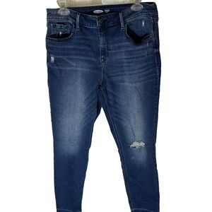 Old Navy, Women’s size 12. Medium Blue Distressed Skinny Jeans